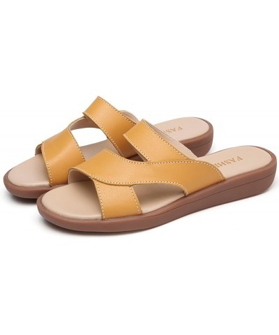 Pillow Sandals for Women Women Shoes Fashion Wedge Thick Soled Slippers Casual Shoes Teen Girls Rounded Toe Yellow $22.01 San...