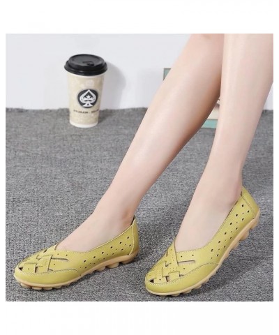 Owlkay New Casual Women Shoes, Comfy Slip-On Cutout Leather Loafers Flats Sandals, Soft Sole Low Top Casual Walking Shoes. (U...