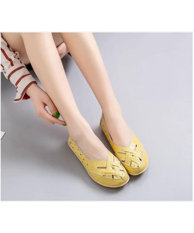 Owlkay New Casual Women Shoes, Comfy Slip-On Cutout Leather Loafers Flats Sandals, Soft Sole Low Top Casual Walking Shoes. (U...