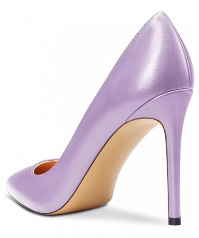 Women Stiletto High Heel Close Pointed Toe Pumps Slip-on Wedding Sexy Dress Shoes Purple $31.15 Pumps