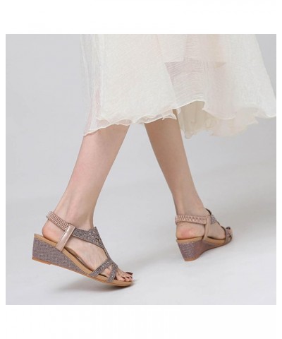 Slide Sandals for Women Dressy Platform Open Toe Wedges Sandals Lightweight Breathable Shoes 60-nrny-a-pink $13.55 Sandals