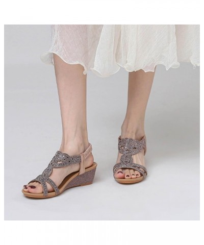 Slide Sandals for Women Dressy Platform Open Toe Wedges Sandals Lightweight Breathable Shoes 60-nrny-a-pink $13.55 Sandals