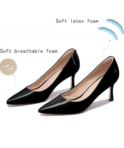 Women Stiletto Heels Pumps Breathable Foam Pointed Toe High Heels Pumps 3 inches Black Sexy Wedding Shoes Comfortable High He...