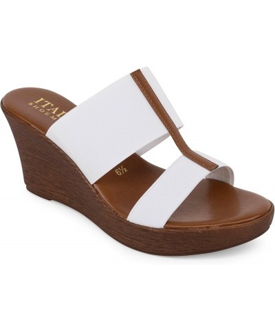 Daizy Womens Elastic Wedge Sandal White $24.00 Sandals