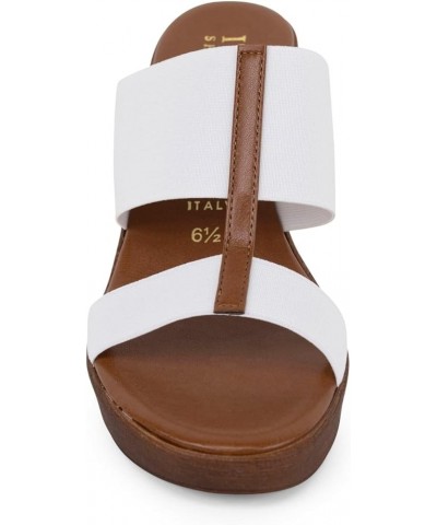 Daizy Womens Elastic Wedge Sandal White $24.00 Sandals