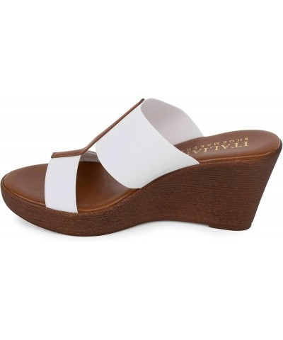 Daizy Womens Elastic Wedge Sandal White $24.00 Sandals