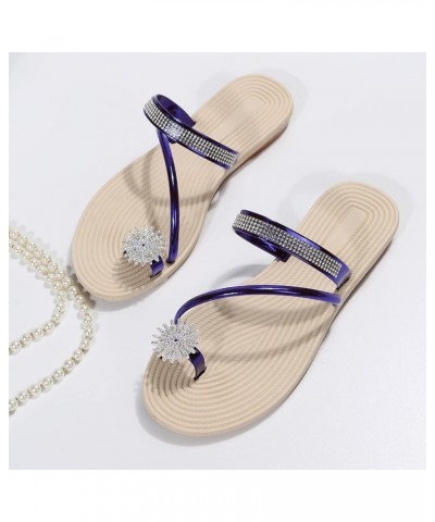 Red Sandals For Women Comfortable Sandals For Women Sandals Women Sandals Size 7 Women Flats Shoes Dressy H-dark Blue $13.09 ...