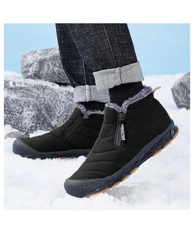 Ankle Boots for Women No Heel,Womens thick Warm Hiking Boots Fashion Booties Lightweight Walking Short Bootie Slip On Vintage...