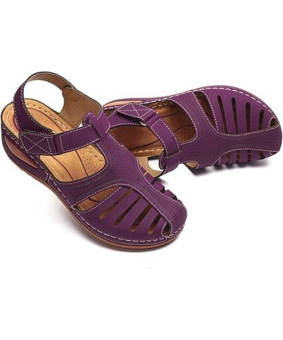 Sandals For Women Size 10 Silver Flats For Women Dressy Sandals Women Dressy Summer Flat Womens Sandles Womens Flats W J-purp...