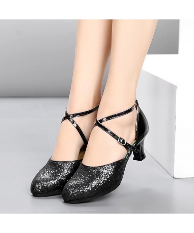 Dance Shoes For Girls Size 2 Black Heeled Sandals For Women Dressy Women Dance Shoes White Comfy Sandals For Women Sho Black-...