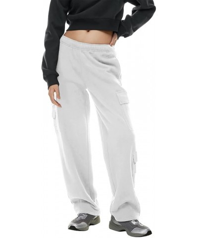 Womens Cargo Sweatpants Wide Leg Y2k Pants for Women High Waisted Jogger Lounge Pants Athletic for Yoga Sweat Pants 5-white $...