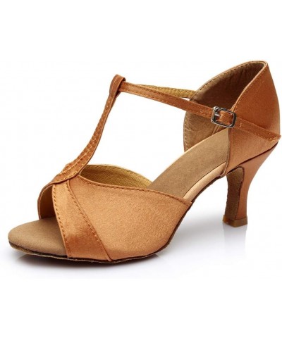 Criss Cross Buckle Heel Sandals for Women Dressy Summer Peep toe Kitten Heel Summer Sandals for Women 2022 Brown $11.88 Sandals