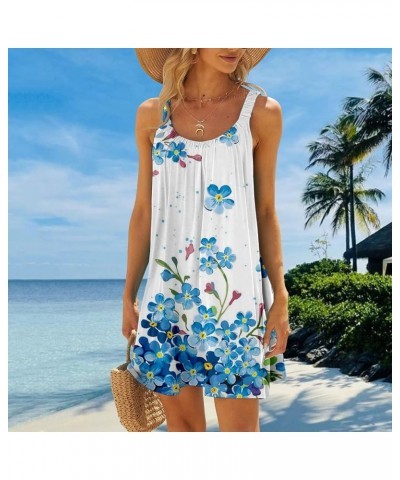 Women Beach Dress Sleeveless Funny Colorful Printed Casual Skirt Seaside Vacation Mini Dress White- Dresses Short $12.89 Athl...