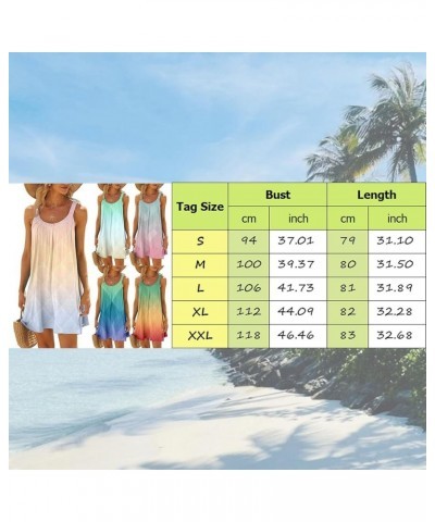 Women Beach Dress Sleeveless Funny Colorful Printed Casual Skirt Seaside Vacation Mini Dress White- Dresses Short $12.89 Athl...