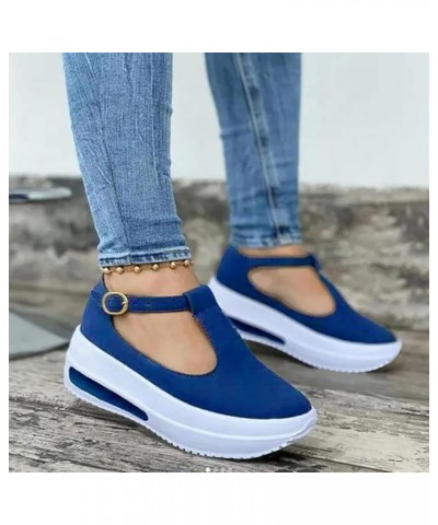 Ladies Fashion Platform Sandals Slope Heel Platform Casual Comfortable Color Tower Buckle Womens Leopard Sandals Blue $15.19 ...