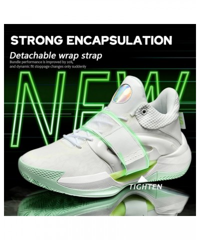 Men Women Basketball Shoes Breathable Non Slip Outdoor Fashion Sneakers White-5 $27.00 Athletic Shoes