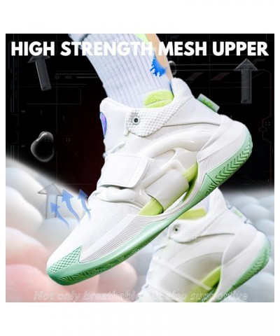 Men Women Basketball Shoes Breathable Non Slip Outdoor Fashion Sneakers White-5 $27.00 Athletic Shoes