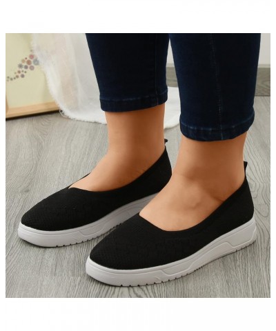 Women's Slip on Sneakers Ladies Non Slip Shoes Color Fashion Mesh Lightweight Breathable Slip on Flat Heel Casual Sneakers (B...