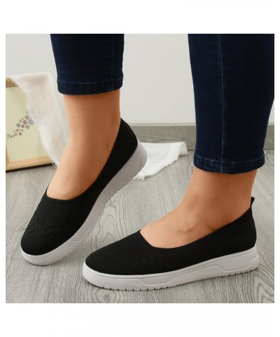 Women's Slip on Sneakers Ladies Non Slip Shoes Color Fashion Mesh Lightweight Breathable Slip on Flat Heel Casual Sneakers (B...