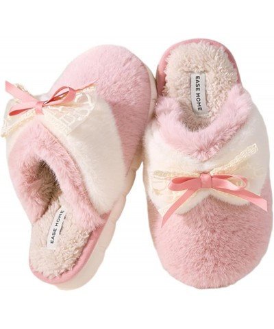 Women's Slip-on Fuzzy Bedroom Slippers, Closed Toe Warm Winter House Shoes Soft Fleece Plush Indoor Memory Foam Slippers Non-...