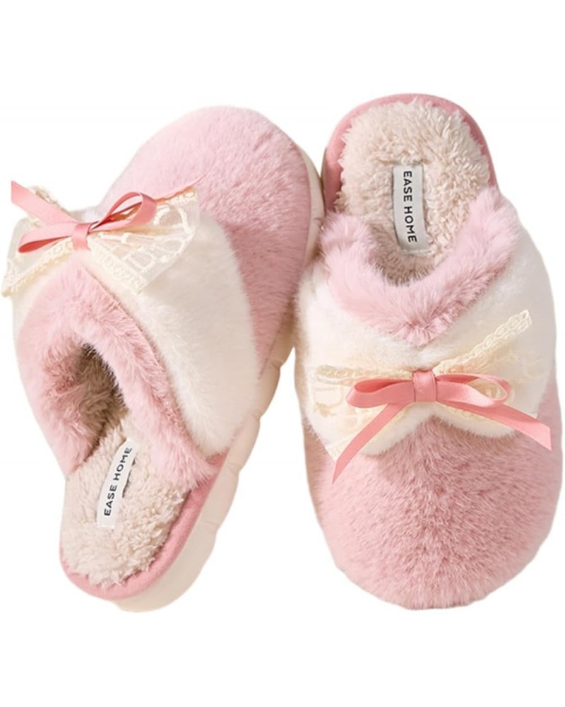 Women's Slip-on Fuzzy Bedroom Slippers, Closed Toe Warm Winter House Shoes Soft Fleece Plush Indoor Memory Foam Slippers Non-...