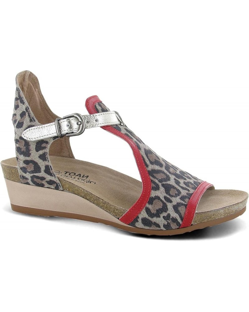 Footwear Women's Fiona Wedge Sandal Cheetah/Kiss Red/Radiant Gold $46.98 Sandals