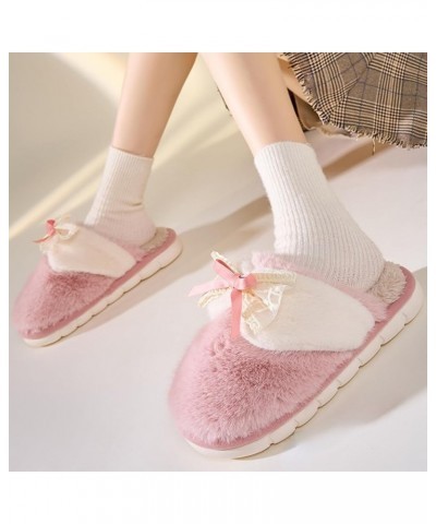 Women's Slip-on Fuzzy Bedroom Slippers, Closed Toe Warm Winter House Shoes Soft Fleece Plush Indoor Memory Foam Slippers Non-...