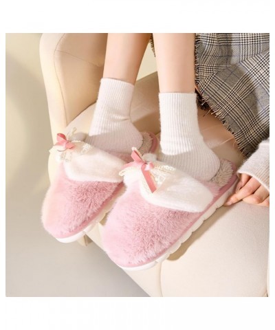 Women's Slip-on Fuzzy Bedroom Slippers, Closed Toe Warm Winter House Shoes Soft Fleece Plush Indoor Memory Foam Slippers Non-...