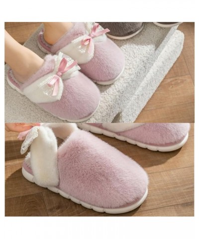 Women's Slip-on Fuzzy Bedroom Slippers, Closed Toe Warm Winter House Shoes Soft Fleece Plush Indoor Memory Foam Slippers Non-...