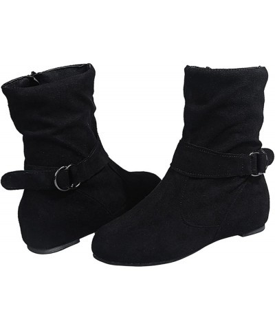 Womens Leather Ankle Boots Flat Black Suede Ankle Boots for Women Dressy Booties for Women Evening Booties Black Heel Cowboy ...