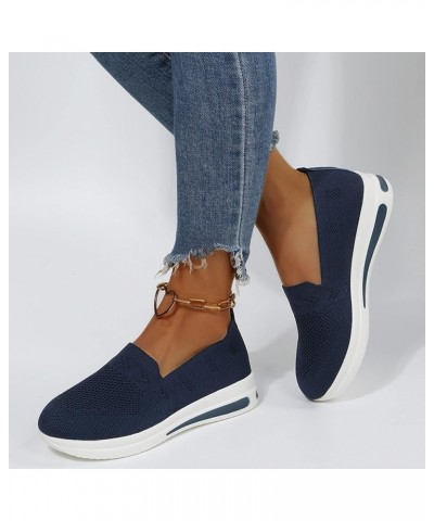 Classic Nylon Sneaker Womens Breathable Womens Platform Star Sneaker Fleece Lace up Fashion Comfortable Walking Shoes Navy $1...