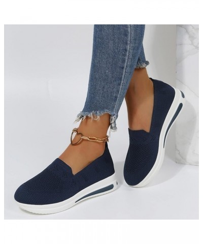 Classic Nylon Sneaker Womens Breathable Womens Platform Star Sneaker Fleece Lace up Fashion Comfortable Walking Shoes Navy $1...