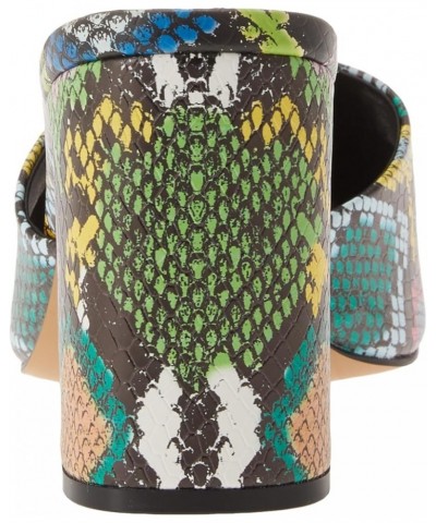 Women's Pattie High Block-Heeled Mule Sandal Multi Snake $29.35 Sandals