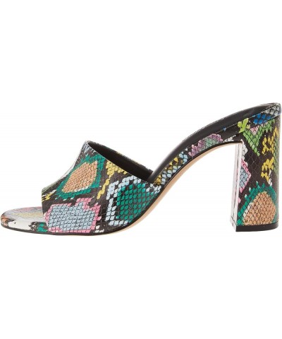 Women's Pattie High Block-Heeled Mule Sandal Multi Snake $29.35 Sandals