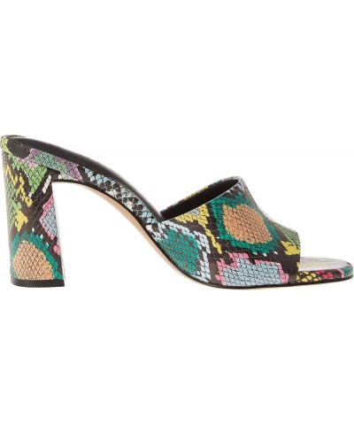 Women's Pattie High Block-Heeled Mule Sandal Multi Snake $29.35 Sandals