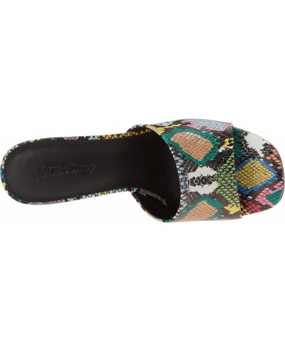 Women's Pattie High Block-Heeled Mule Sandal Multi Snake $29.35 Sandals