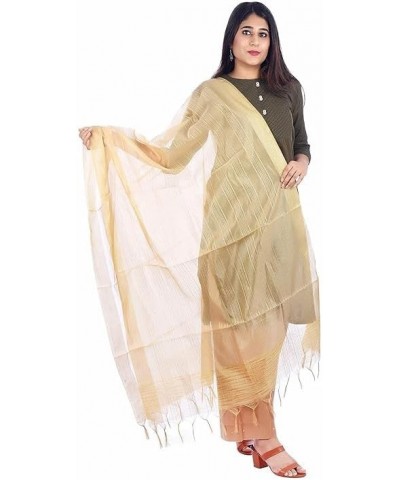 Women's Self Design Khadi Dupattas Gold $12.00 Athletic Shoes