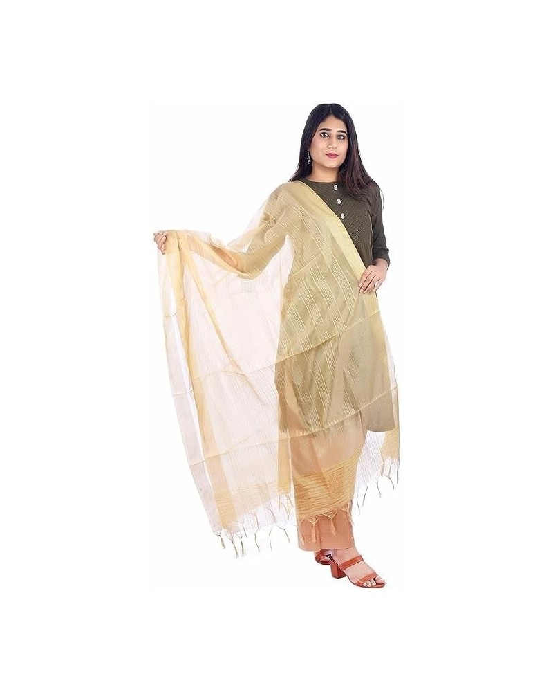 Women's Self Design Khadi Dupattas Gold $12.00 Athletic Shoes