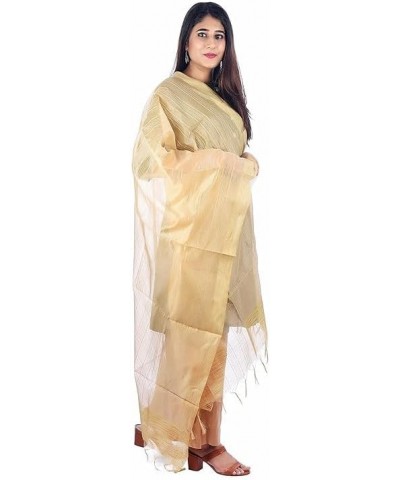 Women's Self Design Khadi Dupattas Gold $12.00 Athletic Shoes