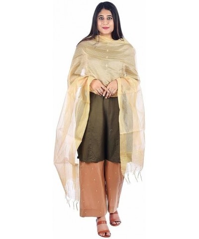 Women's Self Design Khadi Dupattas Gold $12.00 Athletic Shoes