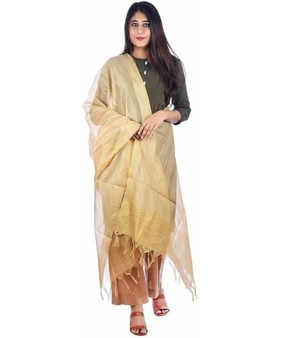 Women's Self Design Khadi Dupattas Gold $12.00 Athletic Shoes