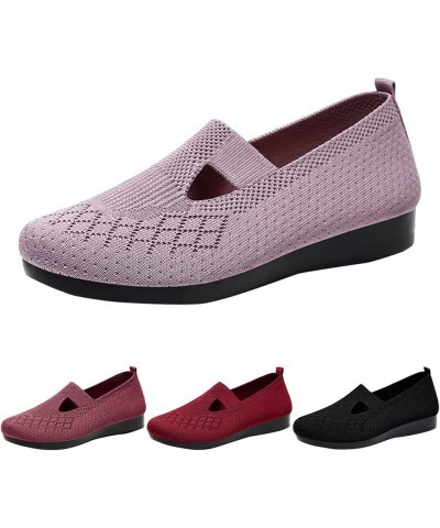 Women Flats Wide Width Red Flats for Women Slip On Bow Flat Shoes Womens Shoes Flats C-pink $17.77 Loafers & Slip-Ons