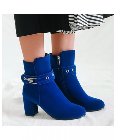 Thigh High Boots, Chunky Boots for Women, Rubber Boots for Women Combat Boots Boots for Women Pull On Boots Blue-1 $31.92 Boots