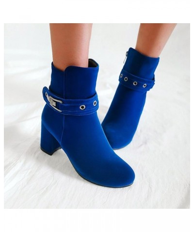 Thigh High Boots, Chunky Boots for Women, Rubber Boots for Women Combat Boots Boots for Women Pull On Boots Blue-1 $31.92 Boots