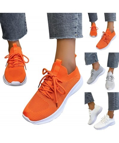 Fashion Spring and Summer Women Sports Shoes Flat Bottom Lightweight Flying Woven Mesh Sneaker Sandals for Grey $13.47 Athlet...