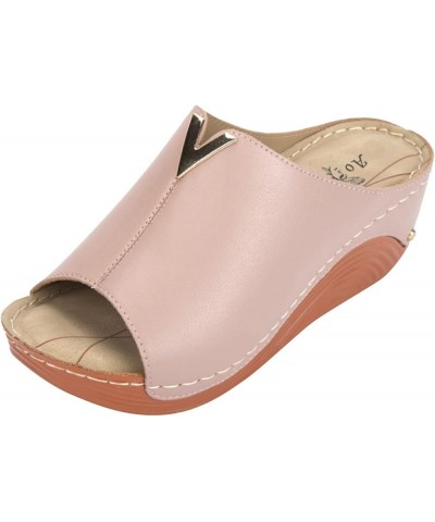 platform wedge sandals womens heels sandal heels shoes for women platform flip flops for women beach sandals Z 03-pink $13.68...