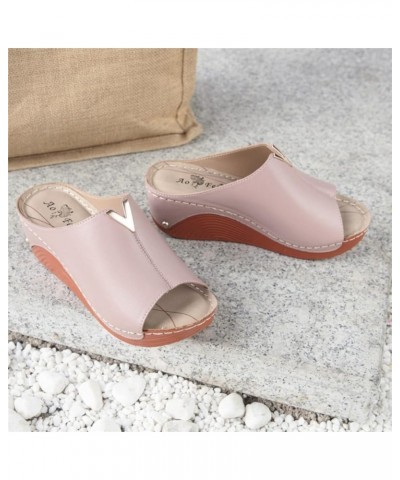 platform wedge sandals womens heels sandal heels shoes for women platform flip flops for women beach sandals Z 03-pink $13.68...