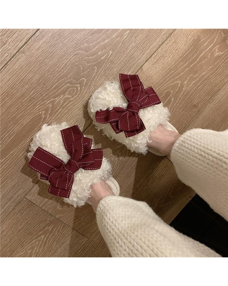 Slipper Cotton Womens Fur Sliders Plush Fluffy Slippers Memory Foam Flat Sandals for Ladies Arch Support Nonslip Fur Slides H...