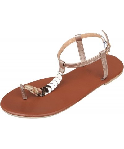 Women's Heeled Sandals wide width summer wedges sandals women women's flat sandals walking sandals women Gold $10.67 Sandals