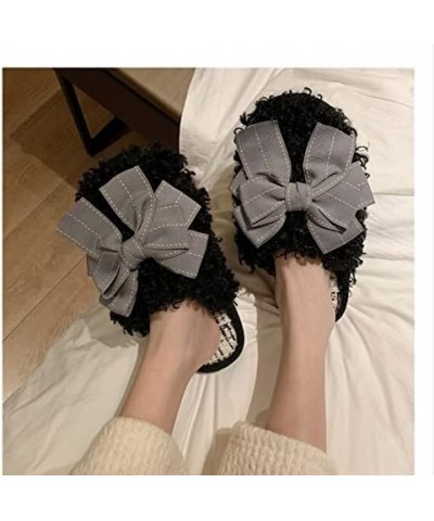 Slipper Cotton Womens Fur Sliders Plush Fluffy Slippers Memory Foam Flat Sandals for Ladies Arch Support Nonslip Fur Slides H...